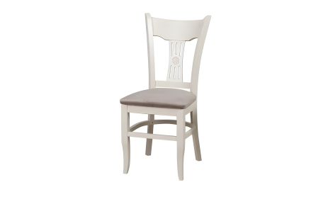 Стілець Сільва з айворі деревини розміром 560x470x940, бежева тканина