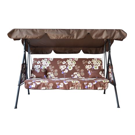 Гойдалка садова "Дача" з бясовою тканиною (Бежева квітка)