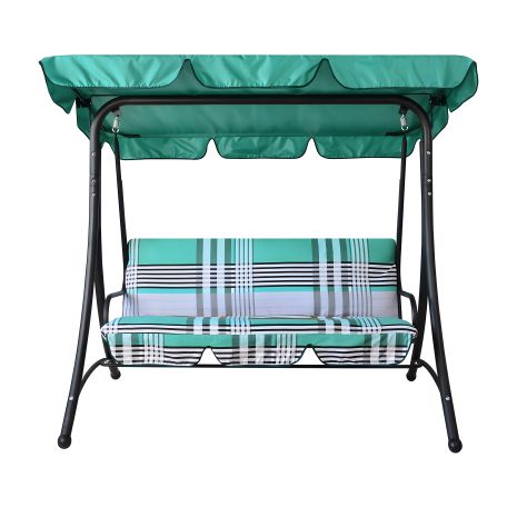 Садова гойдалка "Келлі" із зелено-сірою полоскою