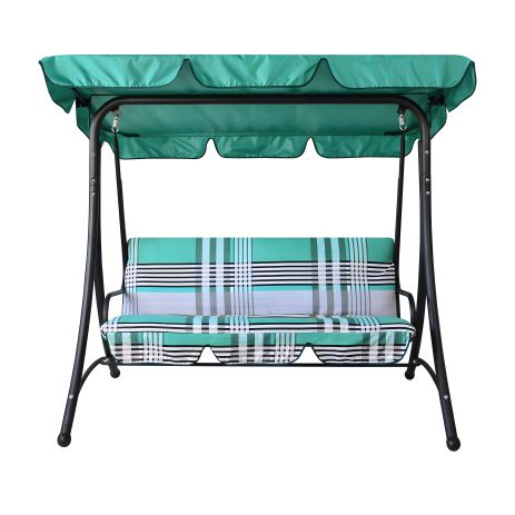 Садова гойдалка "Келлі" із зелено-сірою полоскою Садова гойдалка "Келлі" із зелено-сірою полоскою