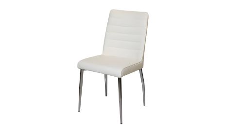 Стілець Арно металевий, сидіння з екошкіри, білий Стілець Арно металевий, сидіння з екошкіри, білий