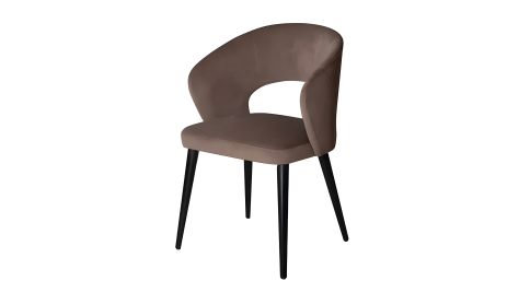 Чорний стілець Байрон масив дерева 550x450x800 тканина какао