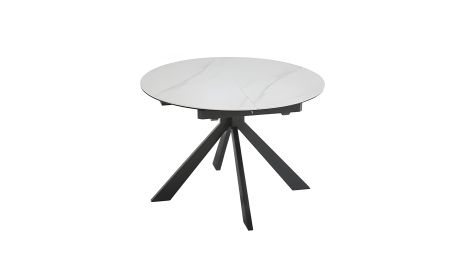 Стіл обідній розкладний Асті 1100/1400х1100х750, білий глянець