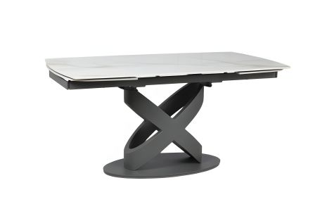 Cтіл Річмонд обідній розкладний 1600/2400х900х750 молочний глянець меблі