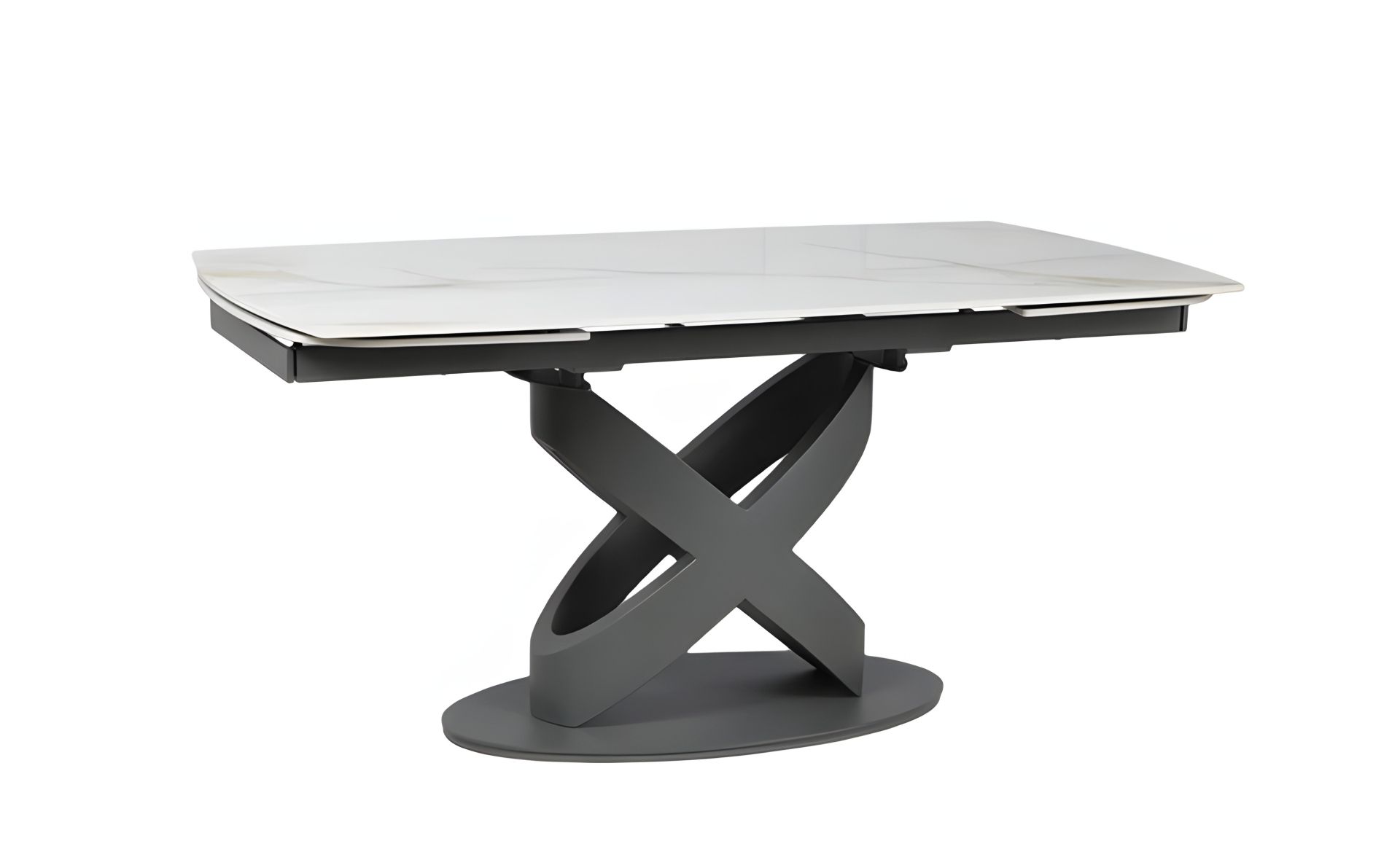 Cтіл Річмонд обідній розкладний молочного кольору 1600/2400х900х750 глянець Cтіл Річмонд обідній розкладний молочного кольору 1600/2400х900х750 глянець