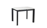 Стіл Ларс обідній розкладний 1000/1400x750x750 білий глянець чорні ноги