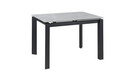 Розкладний обідній стіл Ларс 1000/1400х750х750 сірий мат, чорні ноги