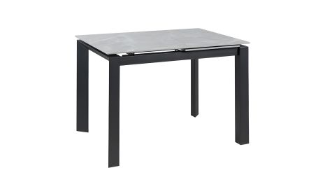 Розкладний обідній стіл Ларс 1000/1400х750х750 сірий мат, чорні ноги Розкладний обідній стіл Ларс 1000/1400х750х750 сірий мат, чорні ноги