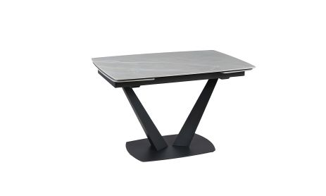 Саймон стіл обідній розкладний чорні ноги, 1200/(300+300)×800×750, сірий мат Саймон стіл обідній розкладний чорні ноги, 1200/(300+300)×800×750, сірий мат