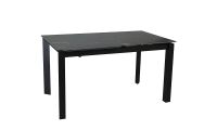Обідній стіл Ларс, розкладний, 1400/2000х800х750 мм, чорний мат, чорні ноги