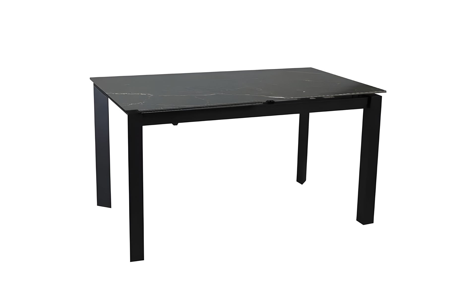 Розкладний обідній стіл Ларс 1400/2000х800х750 чорний мат з чорними ногами Розкладний обідній стіл Ларс 1400/2000х800х750 чорний мат з чорними ногами
