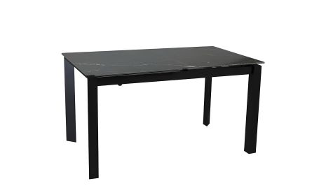 Обідній стіл Ларс розкладний 1200/1700x800x750 мат чорний, чорні ноги Обідній стіл Ларс розкладний 1200/1700x800x750 мат чорний, чорні ноги