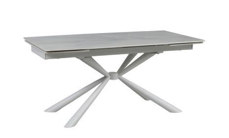 Розкладний обідній стіл Рим 1600/2400x900x750 білий глянець білі ноги