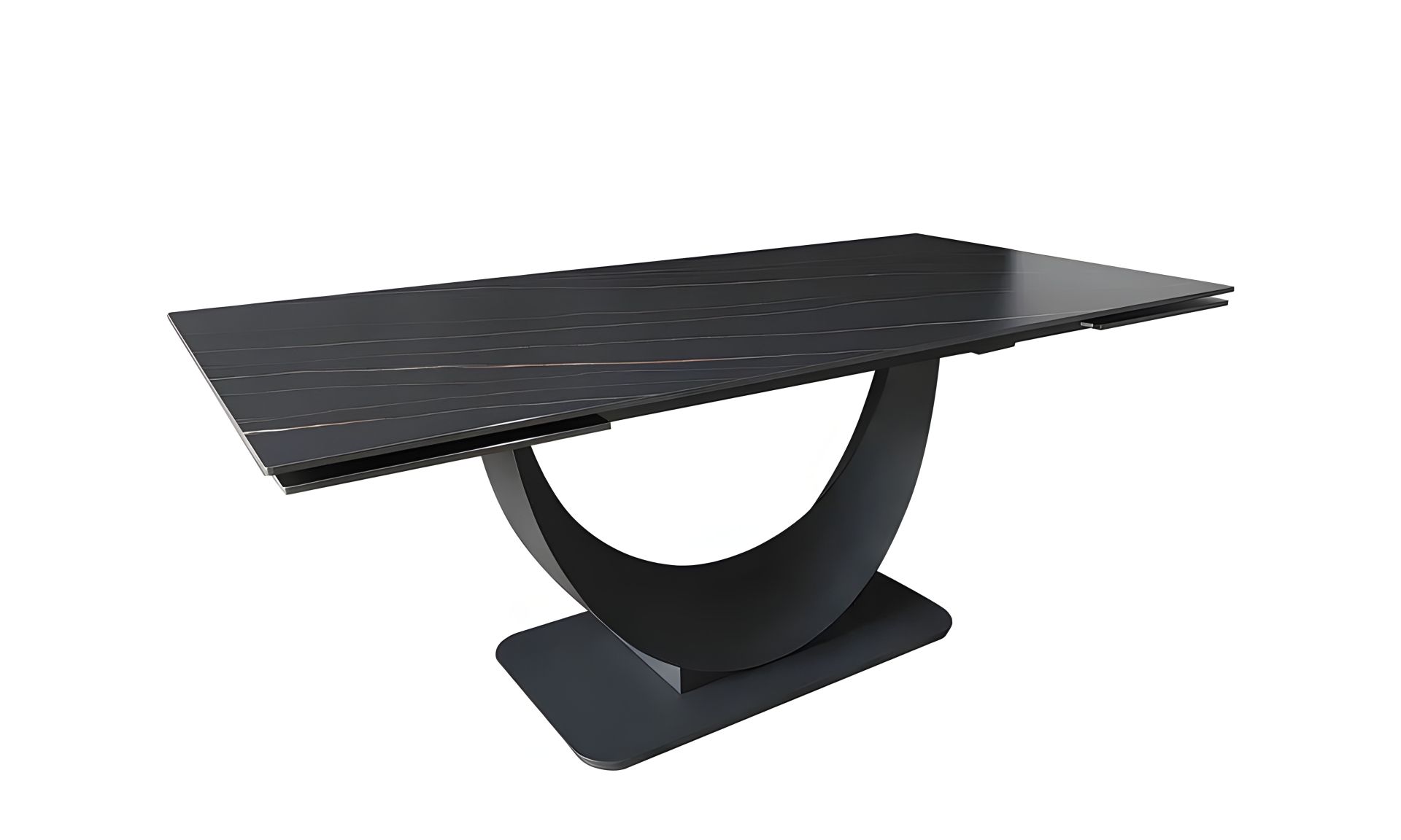 Обідній стіл Мун розкладний 1800/2600x900x750 чорний мат нога чорна Обідній стіл Мун розкладний 1800/2600x900x750 чорний мат нога чорна