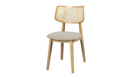 Пепе Cane стілець масив дерева сидіння беж тканина 450x400x820 дуб