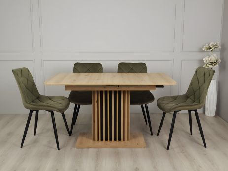 Обідній стіл Casandra, Дуб артизан / Чорний