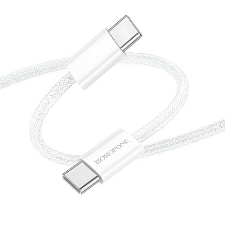 Кабель Borofone BX103 Original USB, 60W, Type-C to Type-C, 1m, Білий Кабель Borofone BX103 Original USB, 60W, Type-C to Type-C, 1m, Білий