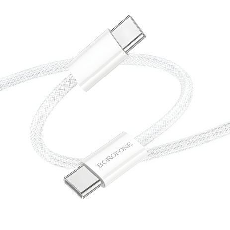 Кабель Borofone BX103 Original USB, 60W, Type-C to Type-C, 1m, Білий