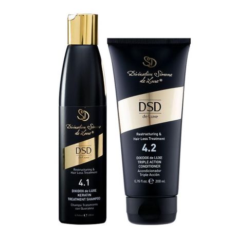 Набор DSD 4.1/4.2 Dixidox de Luxe Triple Action шампунь и кондиционер против выпадения волос, 2x200 мл