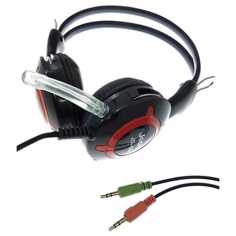 Дротові ігрові накладні навушники Jedel JD-868, Jack 3.5, 1.5m, black red