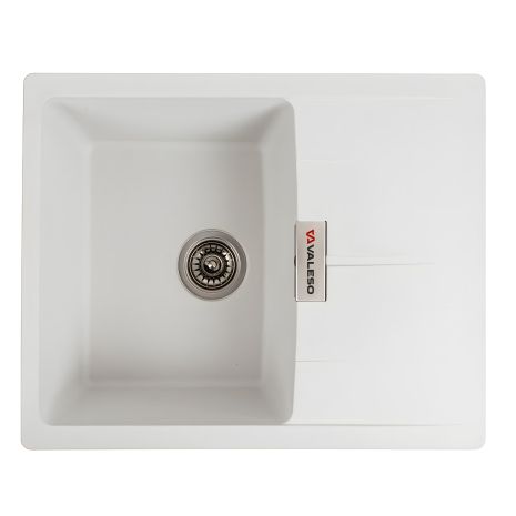 Кухонная гранитная мойка VALESO 6250 ZIRKONE матовая, белая Кухонная гранитная мойка VALESO 6250 ZIRKONE матовая, белая