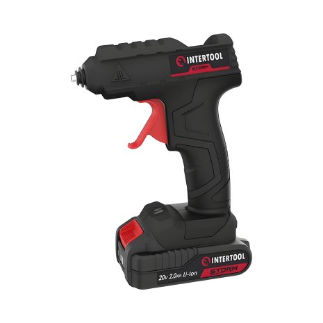 Клейовий пістолет 20 В, INTERTOOL WT-9301 (без ЗП та АКБ)