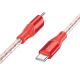 Кабель Borofone BX96 Type-C to Type-C PD 60W 1m silicone charging data cable красный