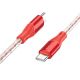 USB кабель Borofone BX96, Type-C to Type-C, PD 60W, 1m, силіконовий, червоний