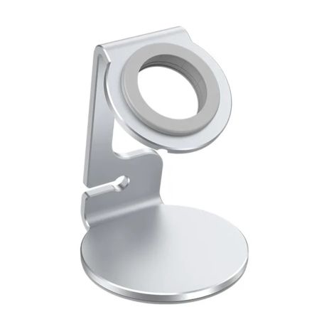 Настільний тримач T5 алюмінієвий з кільцем для apple watch silver