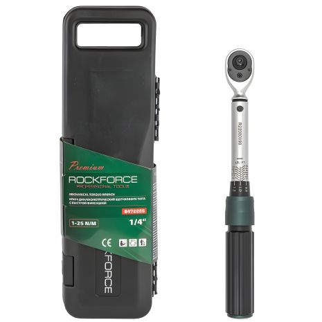 Динамометричний ключ з фіксацією "Premium" 1-25Нм, 1/4" ROCKFORCE RF-6472285 Динамометричний ключ з фіксацією "Premium" 1-25Нм, 1/4" ROCKFORCE RF-6472285