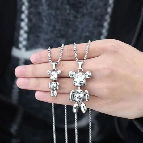 Хіп Хоп кулон Bear Рухомий ведмідь підвіска унісекс