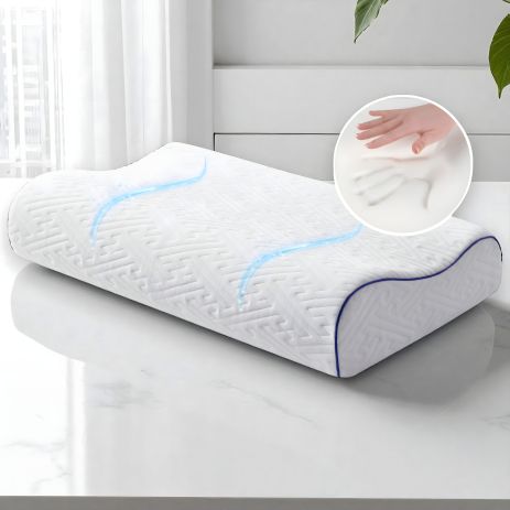 Ортопедична подушка з ефектом пам’яті IDEIA NeckWave 60×40 см, анатомічна форма, наволочка на блискавці (8-35861) Ортопедична подушка з ефектом пам’яті IDEIA NeckWave 60×40 см, анатомічна форма, наволочка на блискавці (8-35861)