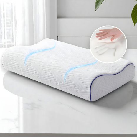 Ортопедична подушка з ефектом пам’яті IDEIA NeckWave 60×40 см, анатомічна форма, наволочка на блискавці (8-35861) Ортопедична подушка з ефектом пам’яті IDEIA NeckWave 60×40 см, анатомічна форма, наволочка на блискавці (8-35861)