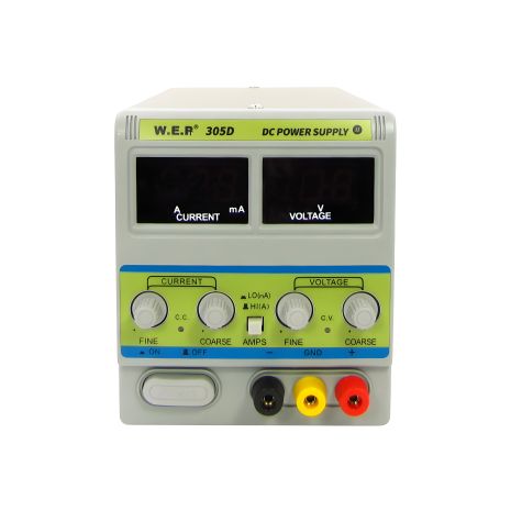 Лабораторний блок живлення WEP PS-305D-II, перемикач Hi (A) / Lo (mA), 30V, 5A, цифрова індикація