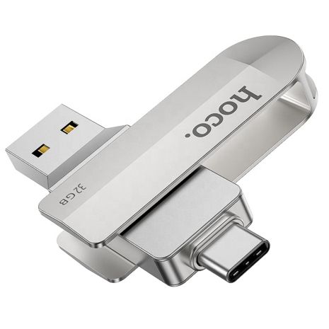 Флеш накопичувач USB Hoco UD10, 32GB, Wise, Type-C, USB3.0, сталевий