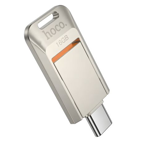 Металевий USB-флеш накопичувач Hoco UD17, 16GB Type-C, сріблястий
