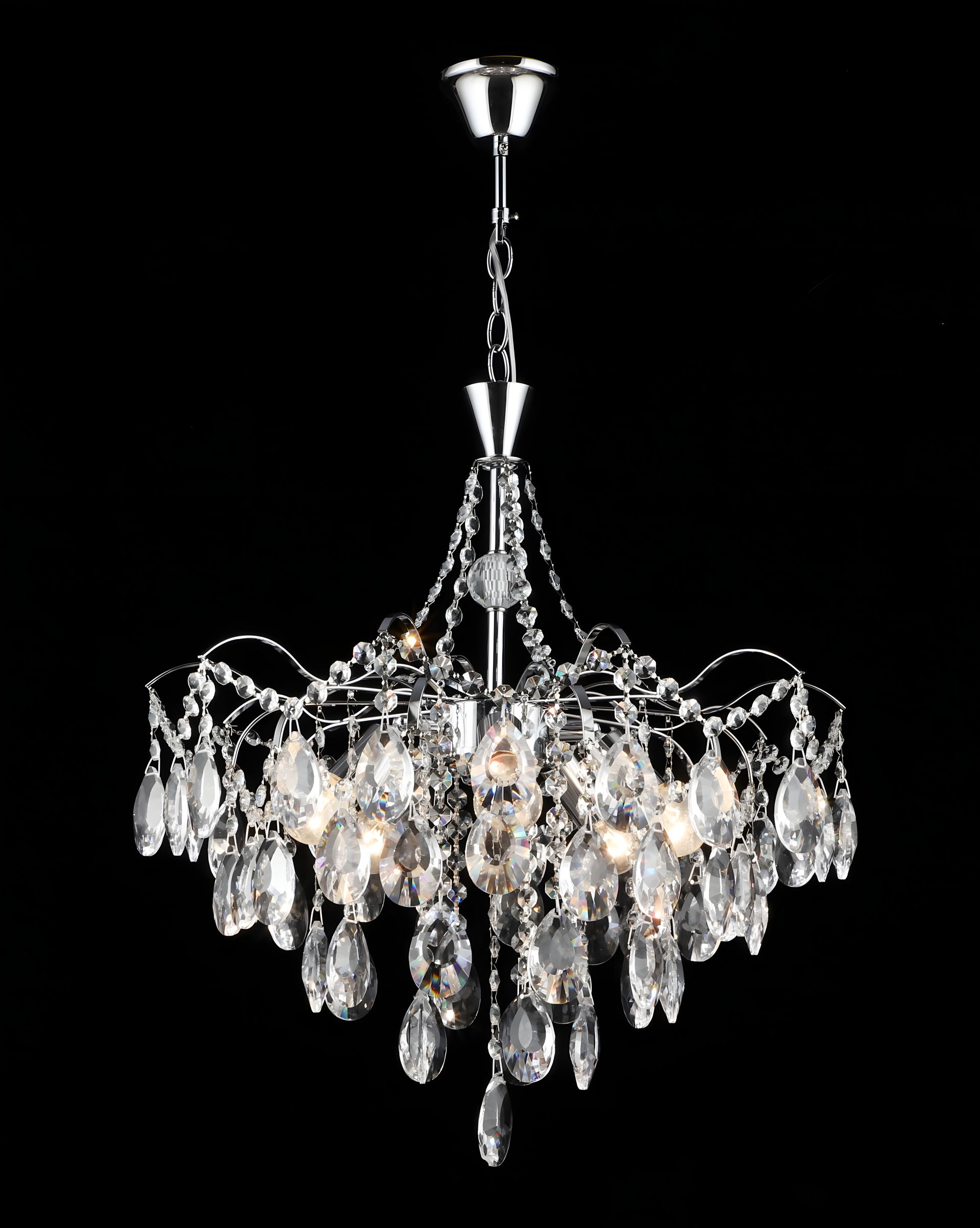 Підвісна люстра кришталева E2741/5, хром Підвісна люстра кришталева E2741/5, хром