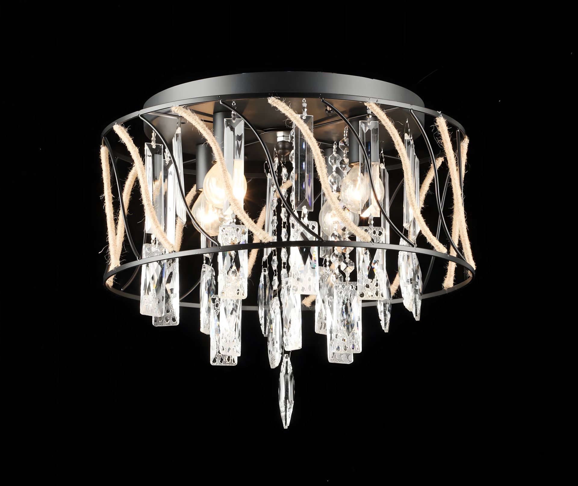 Чорна кришталева підвісна люстра, модель E2730/4 Чорна кришталева підвісна люстра, модель E2730/4