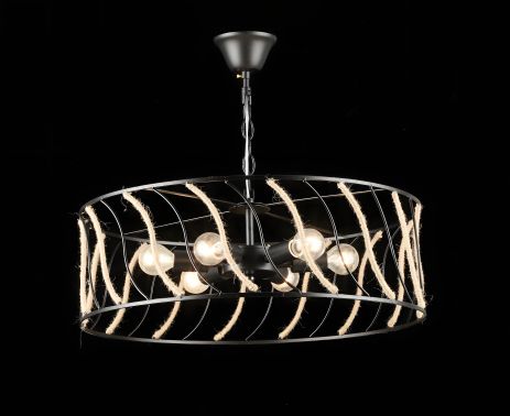 Подвесная люстра в стиле лофт E2721/6, Черного цвета
