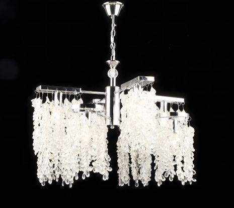 Кришталева підвісна люстра Хром E2687/4+4