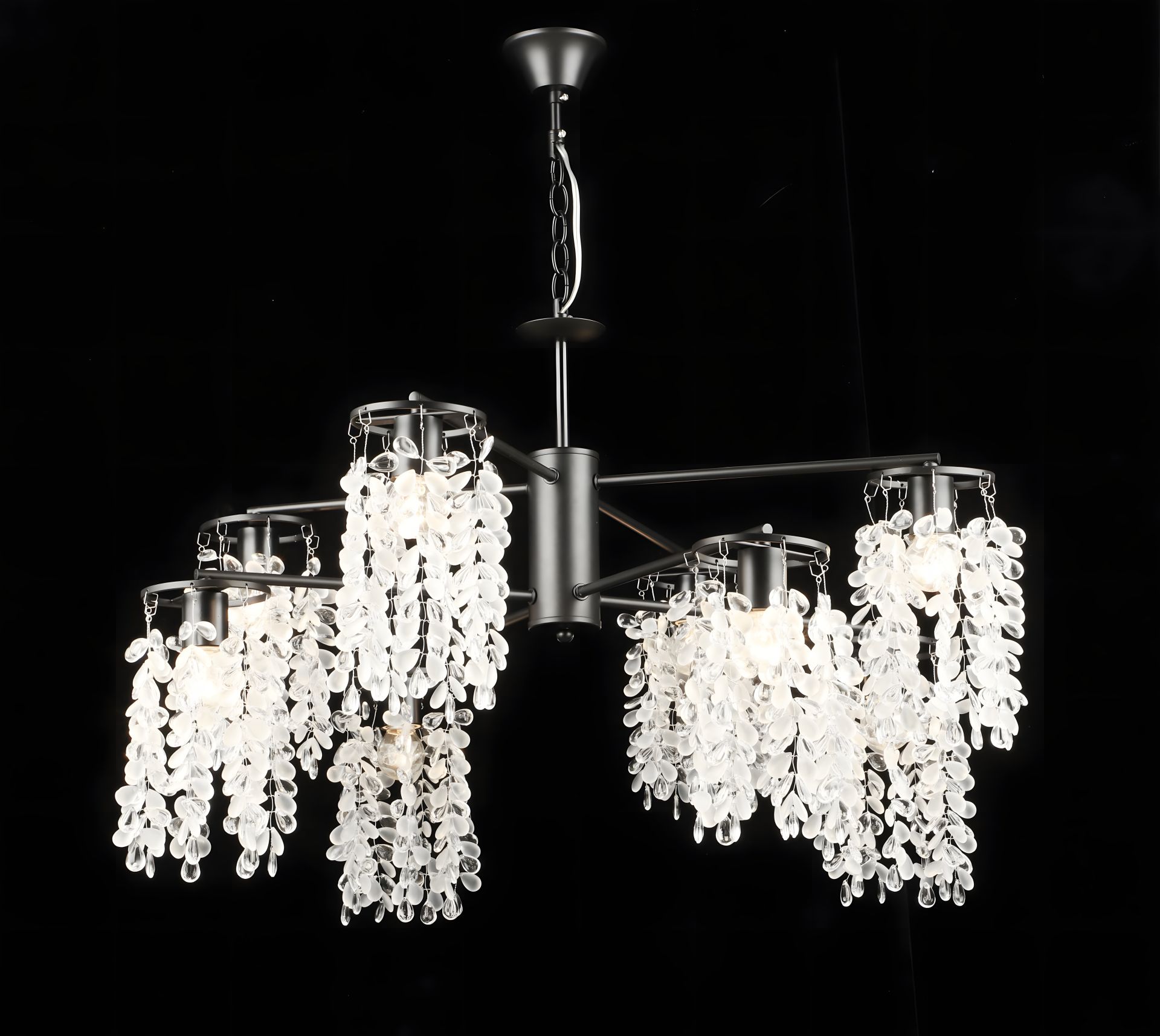Підвісна кришталева люстра S2481/8, Чорний Підвісна кришталева люстра S2481/8, Чорний