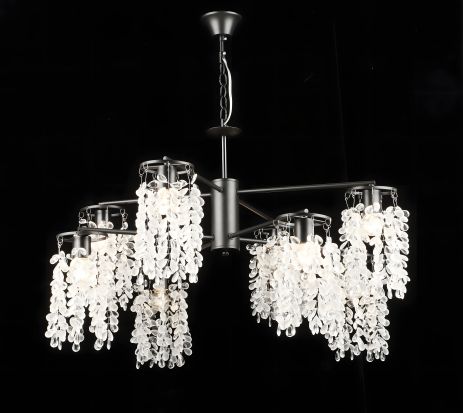 Люстра подвесная хрустальная S2481/8, Черный Люстра подвесная хрустальная S2481/8, Черный