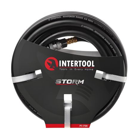Шланг резиновый воздушный, армированный, до 20 атм, 6×13 мм, 10 м, с быстроразъемными соединениями, STORM INTERTOOL PT-1720