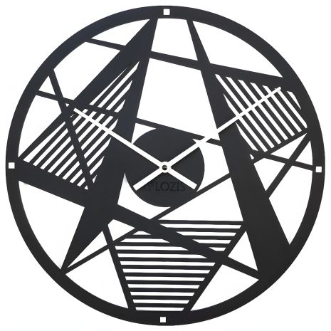 Ексклюзивний металевий годинник Glozis-B-035 Line Чорний (35 см) [настінний, відкритий]