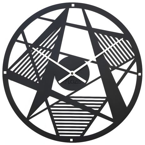 Ексклюзивний металевий годинник Glozis-B-035 Line Чорний (35 см) [настінний, відкритий]