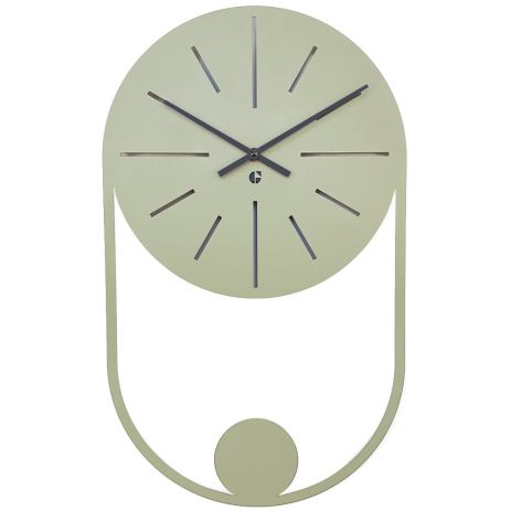 Настінний Годинник Glozis Balance Olive (50х30 см) оливковий [Метал, Кольори]