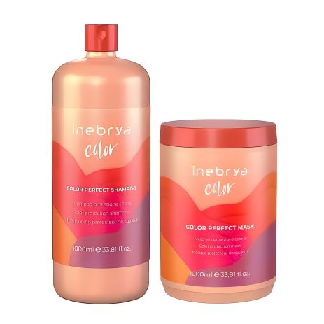 Набір для фарбованого волосся Inebrya Color Perfect: шампунь і маска, 2*1000 мл