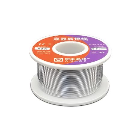 Паяльний припій Amaoe 0.5 mm (Sn63, Pb37, 183°C, 50g) Паяльний припій Amaoe 0.5 mm (Sn63, Pb37, 183°C, 50g)