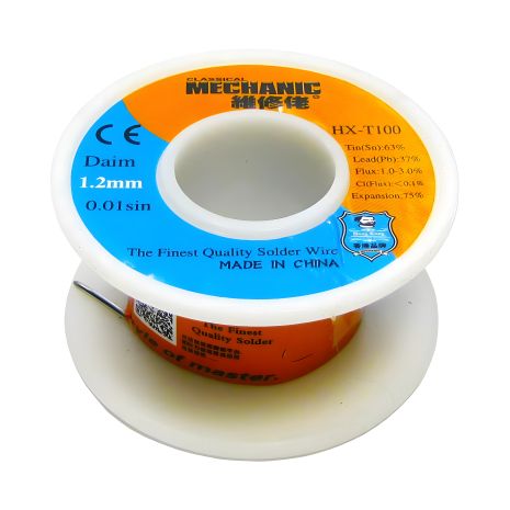 Припой HX-T100 Mechanic 1,2 мм, 55 гр, Sn 63%, Pb 37%