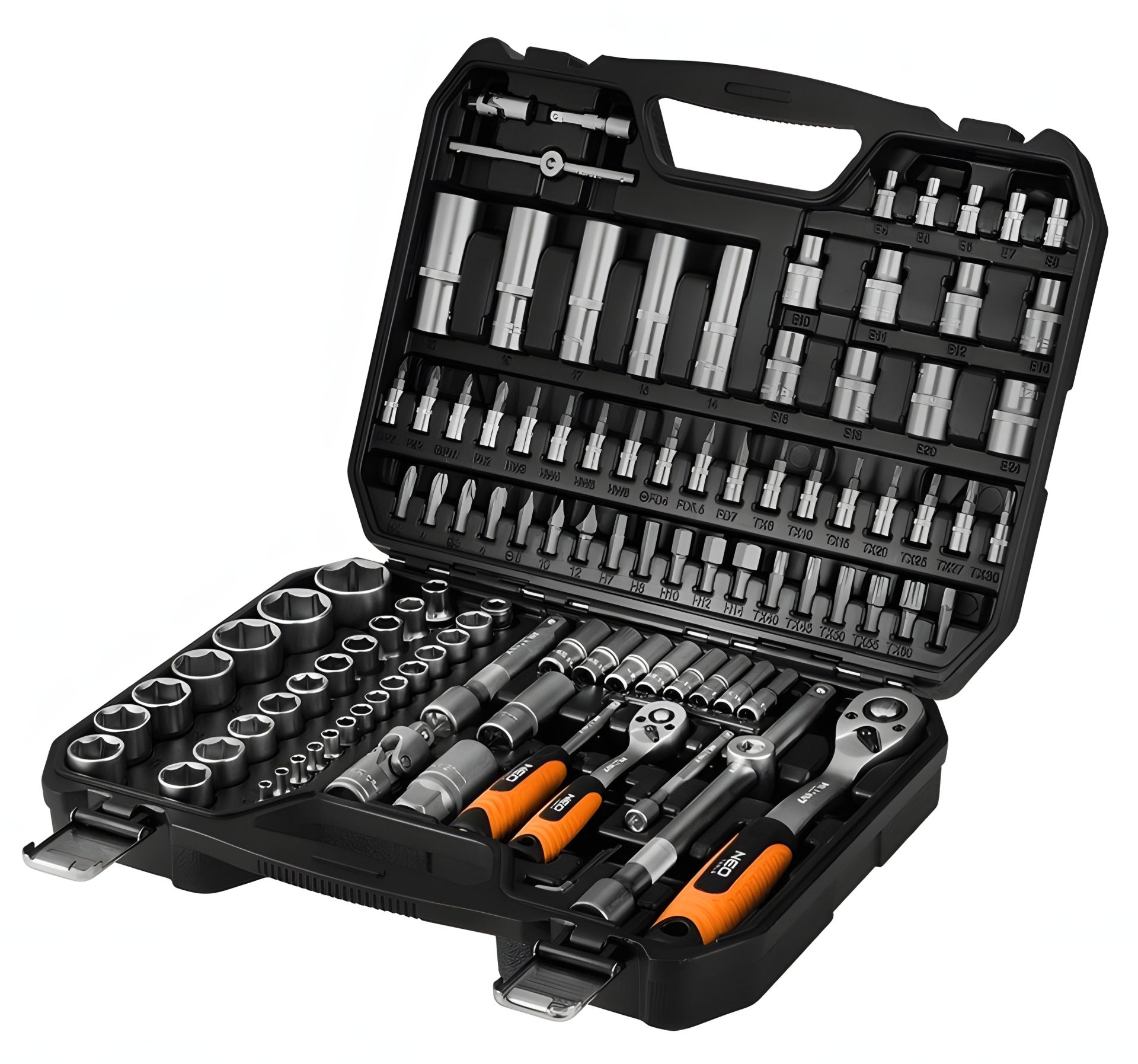 Набор Neo Tools торцевых ключей 10-211 1/2" 1/4" 110 шт. Набор Neo Tools торцевых ключей 10-211 1/2" 1/4" 110 шт.